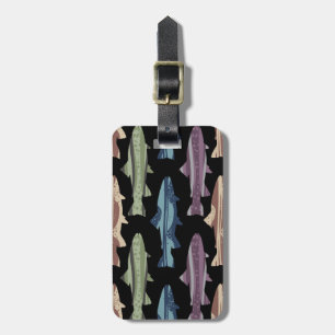 Étiquette À Bagage Motif de poissons de truite colorée