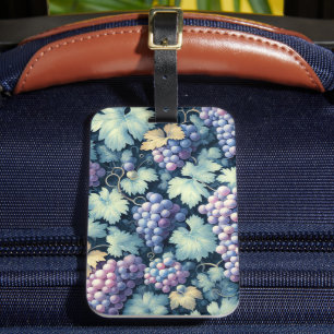 Étiquette À Bagage Motif de raisins vintage