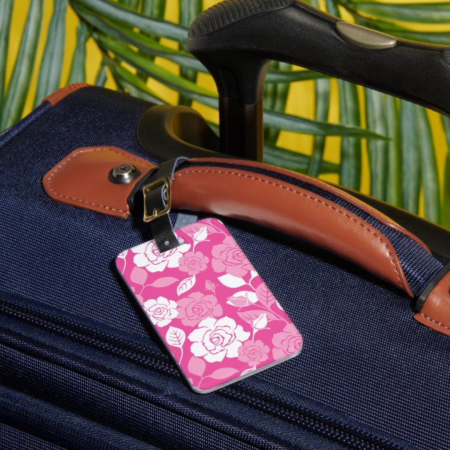 ÉTIQUETTE À BAGAGE MOTIF DE ROSE (ROSE) (Insitu Rectoal 1)