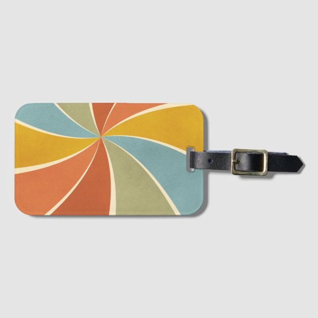 Étiquette À Bagage Motif de style de peinture mixte Hippie rétro (Devant Horizontal)