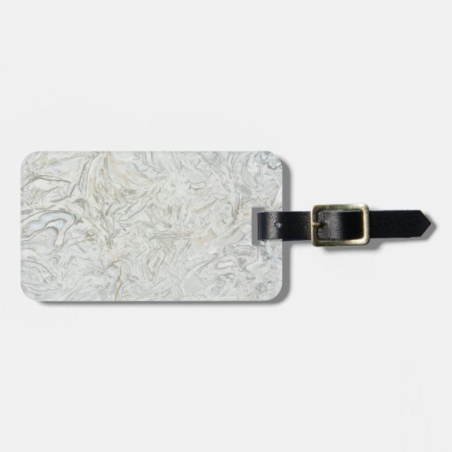 Étiquette À Bagage Motif de surface en marbre gris (Devant horizontal)