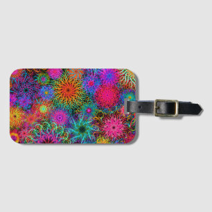 Étiquette À Bagage Motif de tourbillon coloré mignon