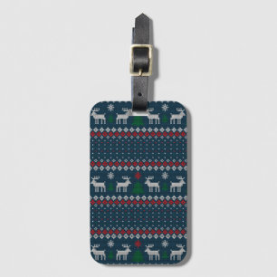 Étiquette À Bagage Motif de tricot de Noël pour pull moche