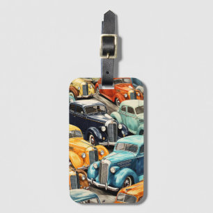 Étiquette À Bagage Motif de voitures anciennes