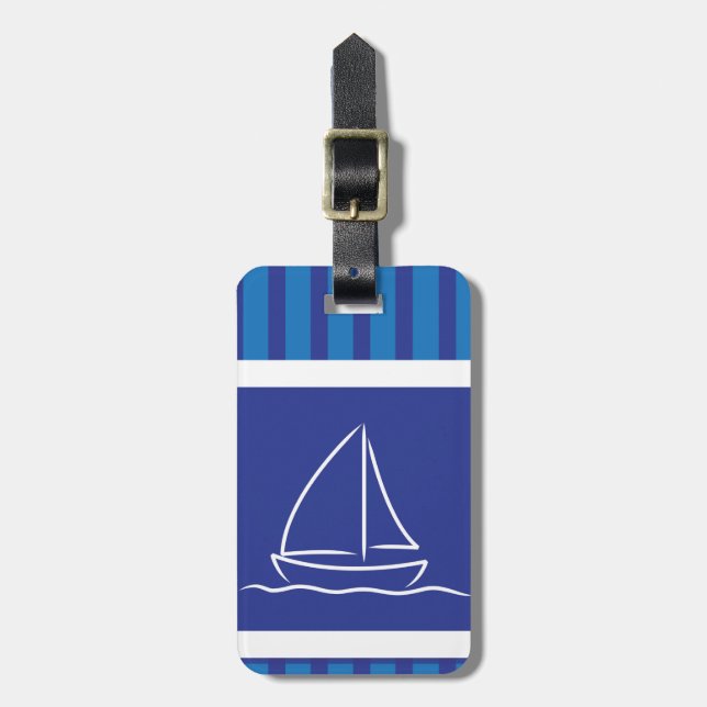 Étiquette À Bagage Motif de yacht (Devant Vertical)