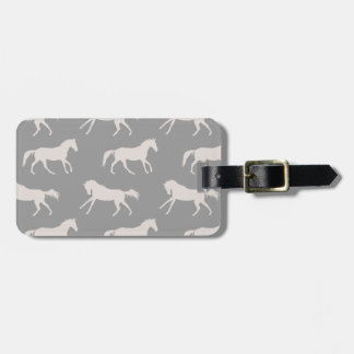 Étiquette À Bagage Motif des Chevaux de Galloping Gray