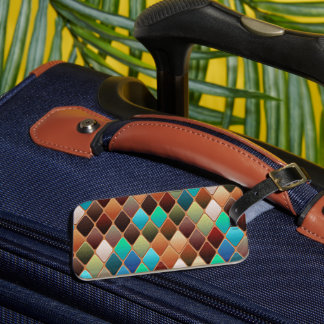 Étiquette À Bagage Motif Diamond coloré
