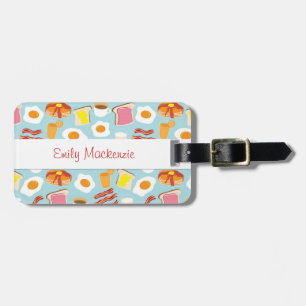 Étiquette À Bagage Motif d'illustrations de nourriture de petit
