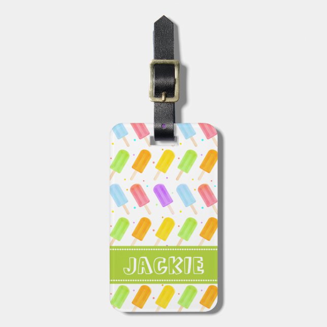 Étiquette À Bagage Motif d'image de couleur d'aquarelle assistée (Devant Vertical)