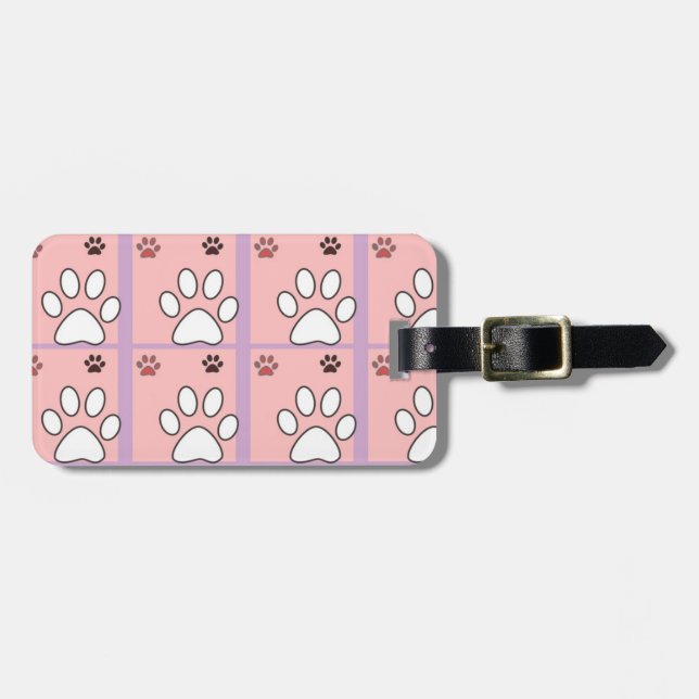 Étiquette À Bagage Motif Dog Paw (Devant horizontal)