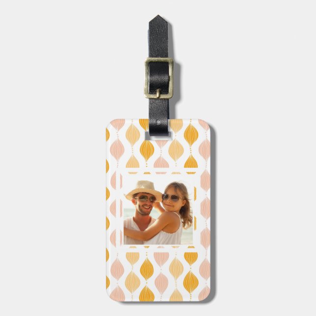Étiquette À Bagage Motif d'or d'Ogee d'abrégé sur fait sur commande (Devant Vertical)