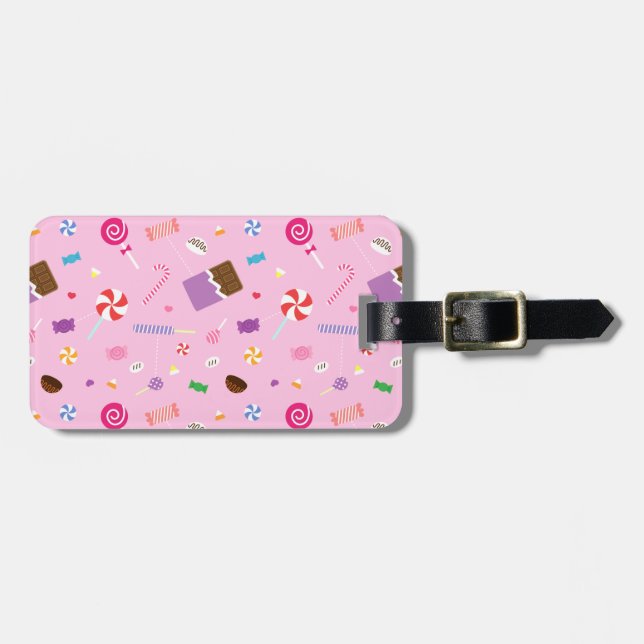 Étiquette À Bagage Motif doux Girly de sucrerie pour des filles (Devant horizontal)