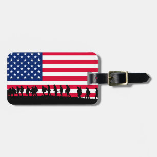 Étiquette À Bagage Motif drapeau Patriot USA Soldiers
