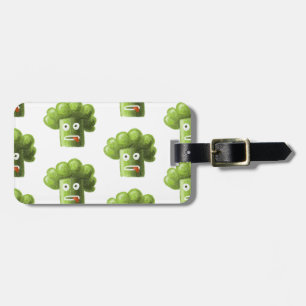 Étiquette À Bagage Motif drôle de brocoli de bande dessinée