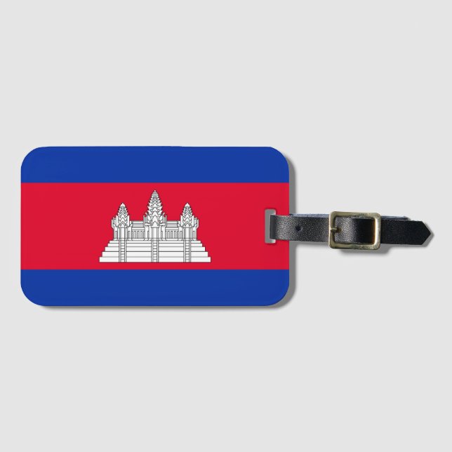Étiquette À Bagage Motif du drapeau du Cambodge (Devant Horizontal)