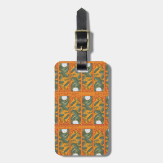 Étiquette À Bagage Motif du panneau botanique du coucher de soleil -