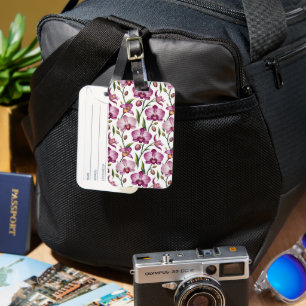 Étiquette À Bagage Motif élégant et sans couture d'orchidée violette