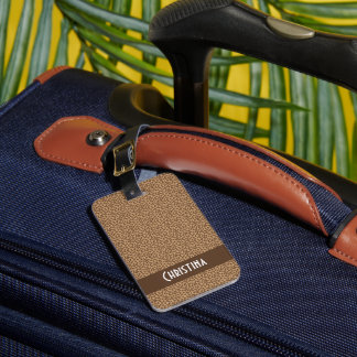 Étiquette À Bagage Motif Empreinte de léopard Brown Personnaliser