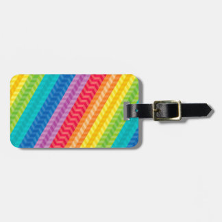 Étiquette À Bagage Motif en arête de poisson peint d'arc-en-ciel de