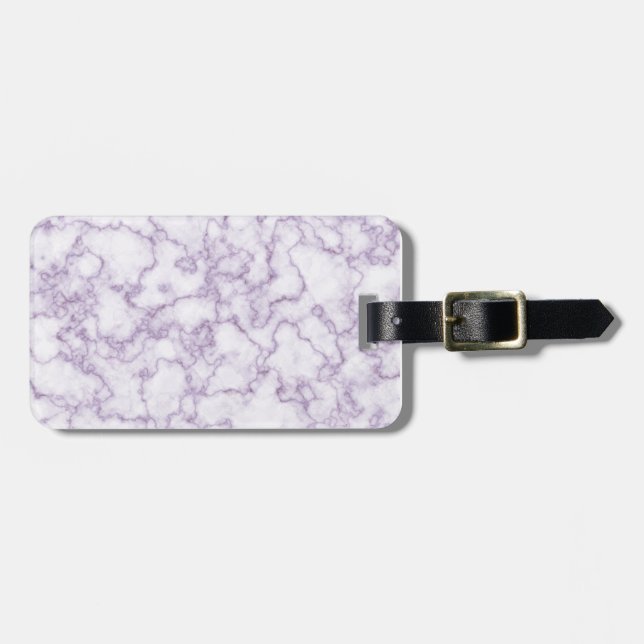 Étiquette À Bagage Motif en marbre violet (Devant horizontal)