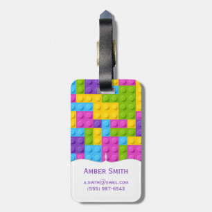 Étiquette À Bagage Motif en plastique de blocs de construction