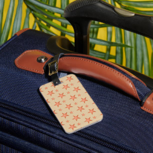 Étiquette À Bagage Motif étoilé en terre cuite orange