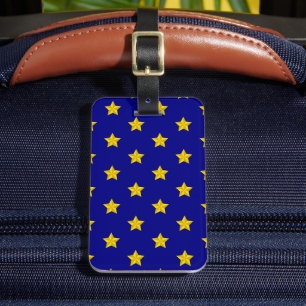 Étiquette À Bagage Motif Étoiles Dorées, Bleu Nuit, Exclusif