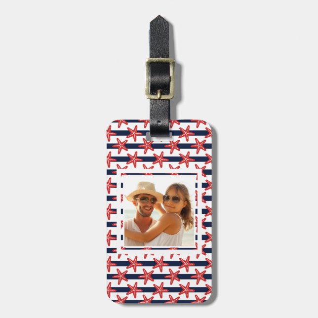Étiquette À Bagage Motif fait sur commande de bannière étoilée de (Devant Vertical)