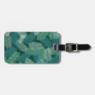 Étiquette À Bagage Motif feuille fermier sur vert foncé