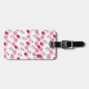 Étiquette À Bagage Motif Fleurs Roses