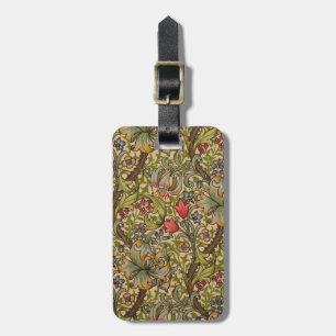 Étiquette À Bagage Motif floral antique Lily dorée de William Morris