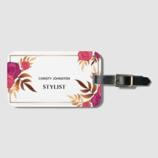 Étiquette À Bagage Motif floral aquarelle moderne unique tendance