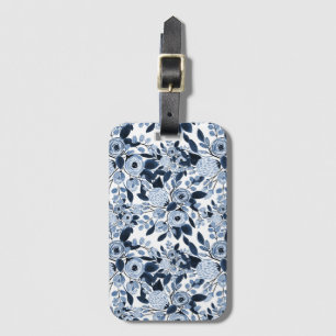 Étiquette À Bagage Motif floral bleu marine Pastel