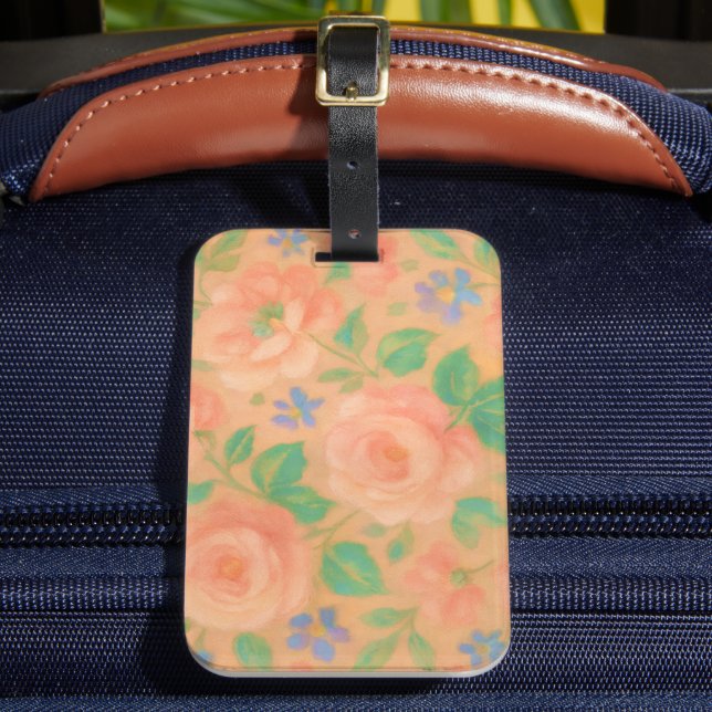 Étiquette À Bagage Motif floral de rose et de pervenche (Insitu Rectoal 2)