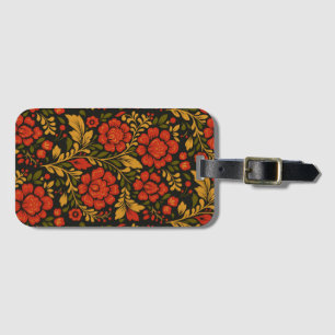 Étiquette À Bagage Motif floral décoratif national slave