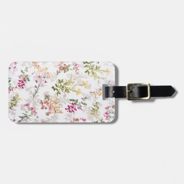Étiquette À Bagage Motif floral doux (Devant horizontal)