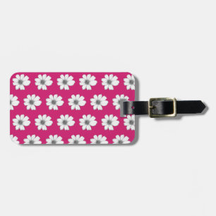 Étiquette À Bagage Motif floral Fuscia rose