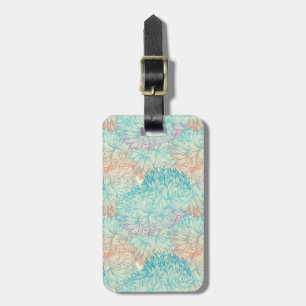 Étiquette À Bagage Motif floral multicolore de griffonnage