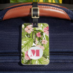 Étiquette À Bagage Motif floral Plante tropicaux monogramme<br><div class="desc">Une étiquette à bagages élégante comporte un motif de plantes tropicaux et de fleurs roses et votre chic monogramme initial à l'avant et vos informations d'adresse imprimées à l'arrière OU choisissez le style que vous pouvez insérer votre carte de visite à l'arrière. Créez-vous pour vous-même ou offrez-en un cadeau. Sac...</div>