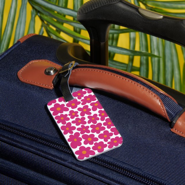 Étiquette À Bagage Motif floral rose (Verso Insitu 3)
