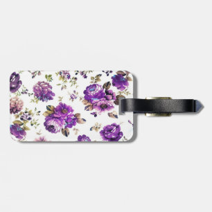 Étiquette À Bagage Motif floral violet