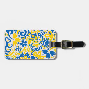 Étiquette À Bagage Motif folklorique aux couleurs du drapeau ukrainie