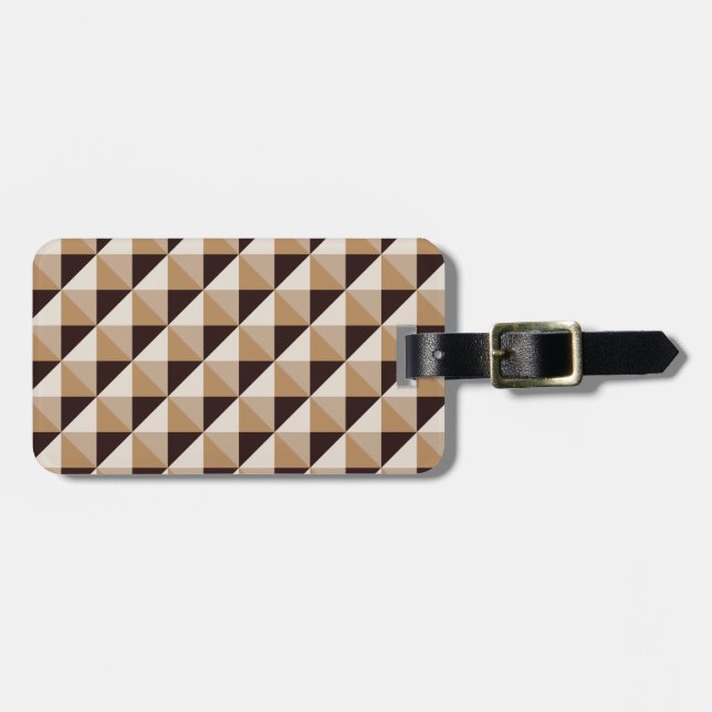 Étiquette À Bagage motif géométrique Brown (Devant horizontal)