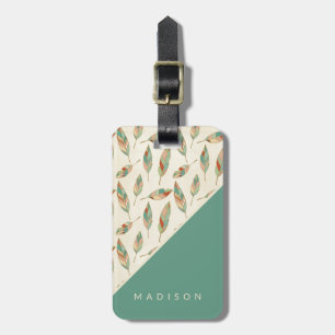 Étiquette À Bagage Motif géométrique de plume d'étape   de Geo de