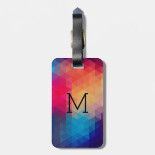 Étiquette À Bagage Motif géométrique en mosaïque moderne tendance