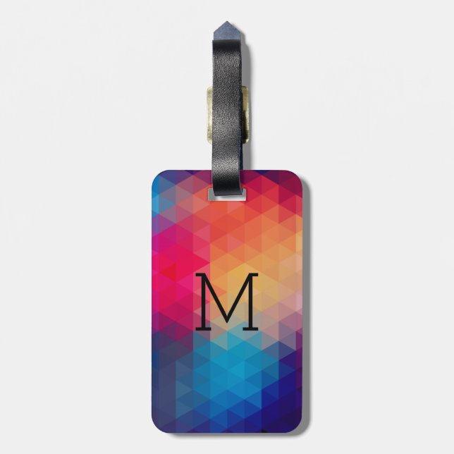 Étiquette À Bagage Motif géométrique en mosaïque moderne tendance (Dos Vertical)