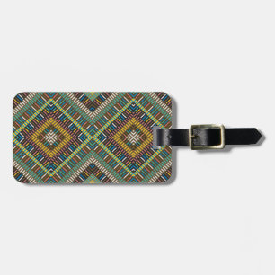 Étiquette À Bagage Motif géométrique tribal Bohème Ethnique Aztèque