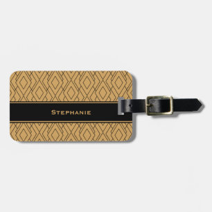 Étiquette À Bagage Motif Gold et Black Art Déco personnalisé