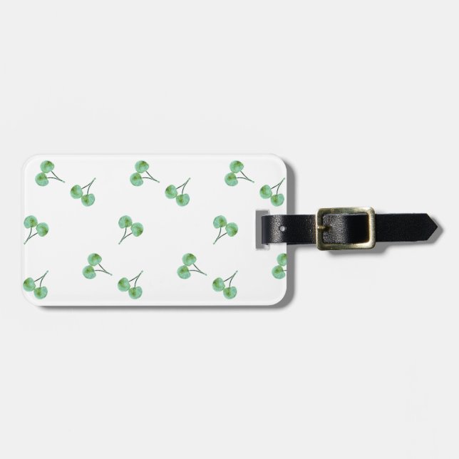 Étiquette À Bagage Motif Green Cherry (Devant horizontal)