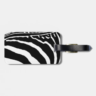 Étiquette À Bagage Motif Imprimé Zèbre Noir et Blanc Audacieux